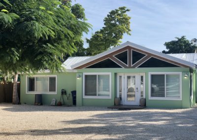 View of a house from the front.